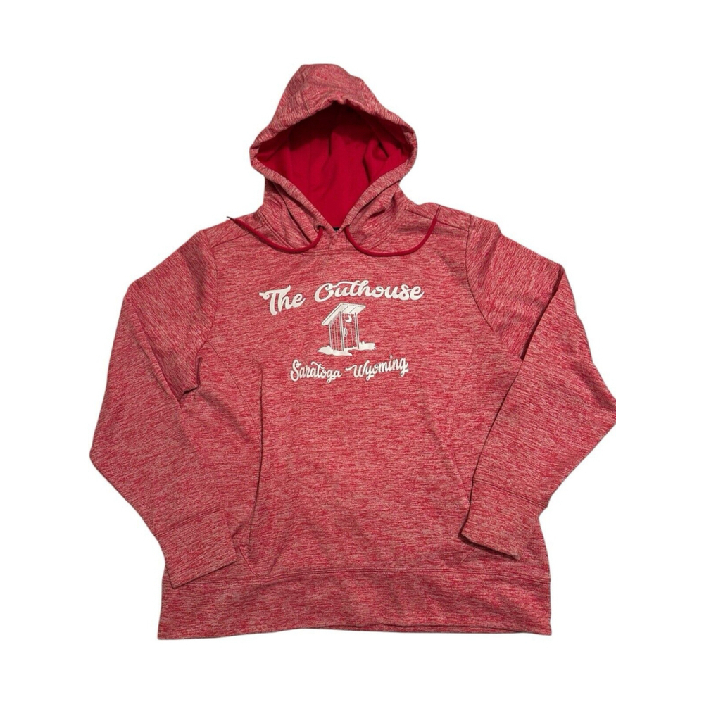 "The Outhouse" Hoodie Womens 2XL Pink Sweatshirt Kangaroo Pocket Sport-Tek WY